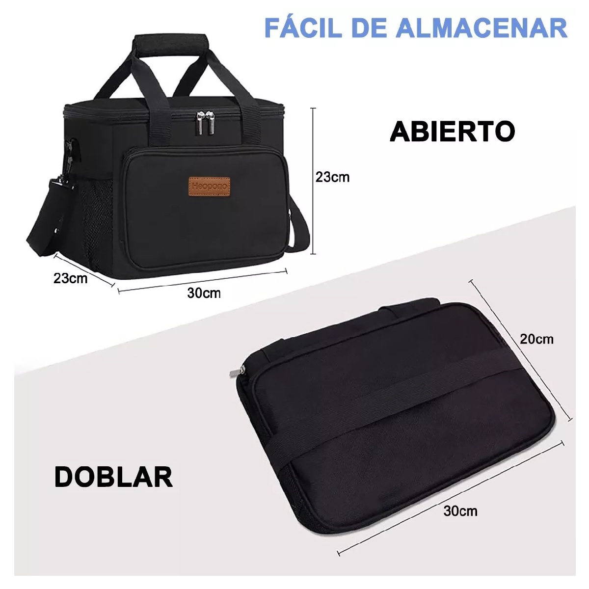 Lonchera Térmica Bolsa De Almuerzo 16l Gran Capacidad Negro