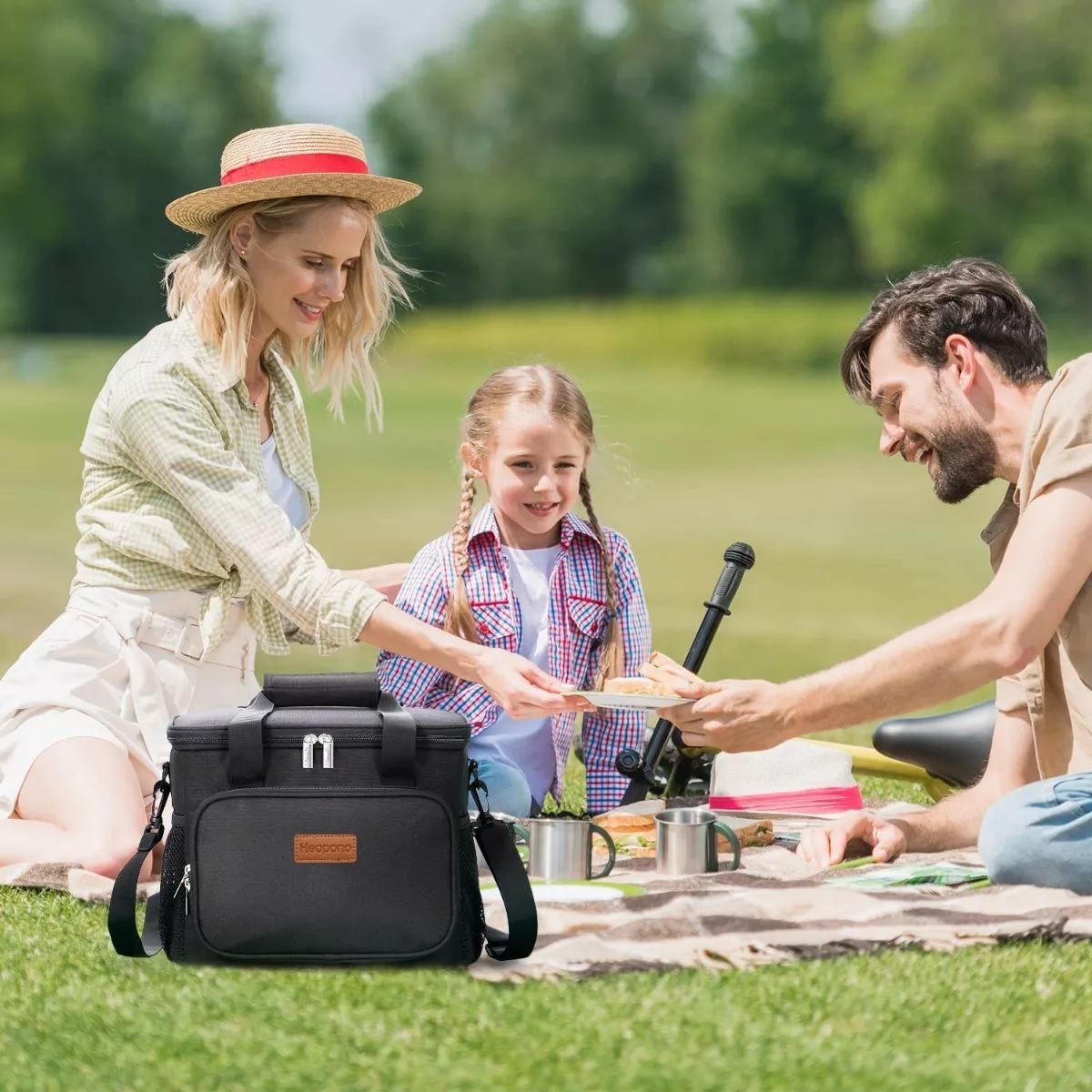 Lonchera Térmica Bolsa De Almuerzo 16l Gran Capacidad Negro