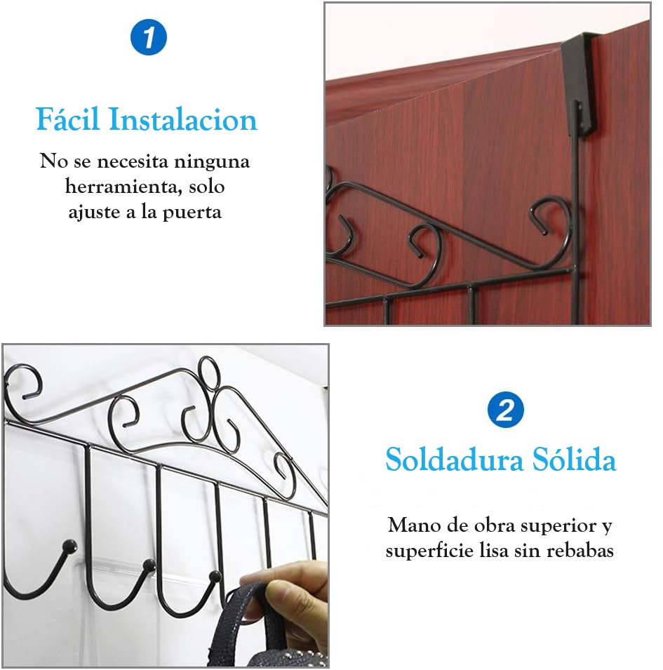 Perchero para puerta con 7 ganchos