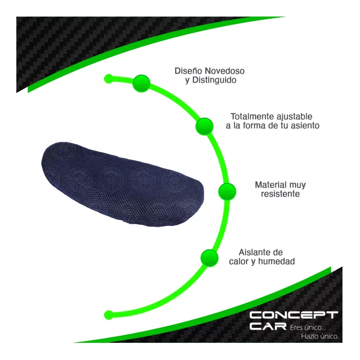 Funda Cubre Asiento Malla Para Moto Termica Universal Xl F1 Azul