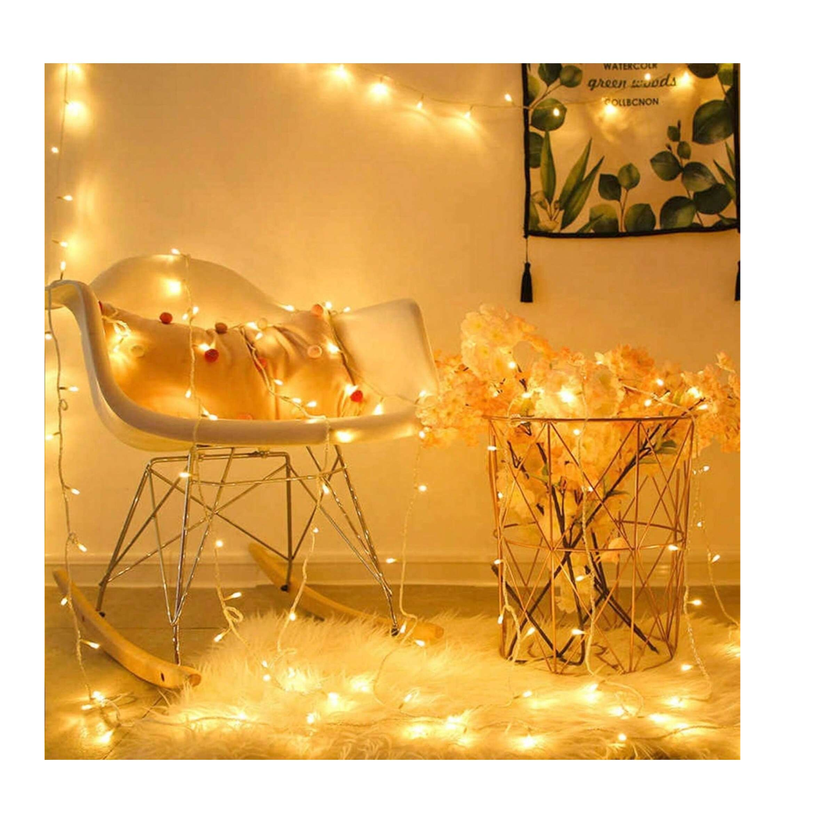 Luces Decorativas Navideñas de 8 Metros de 100 Focos LED Tonos Calidos