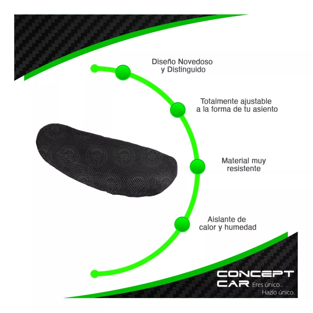 Funda Cubre Asiento Malla Para Moto Termica Universal Xl F1 Negro