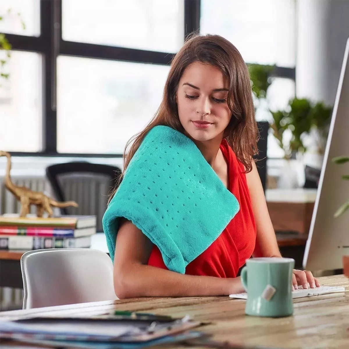 Almohadillas Térmicas Eléctrica Cojín Temperatura 10 Nivele Azul