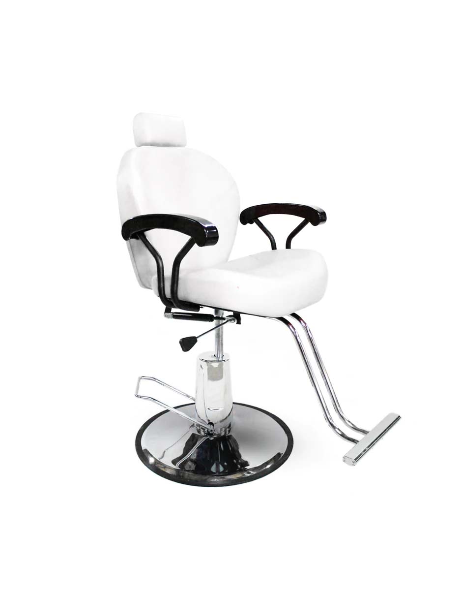 Silla Sillon Reclinable Barberia Salon Estetica Peluqueria Blanco