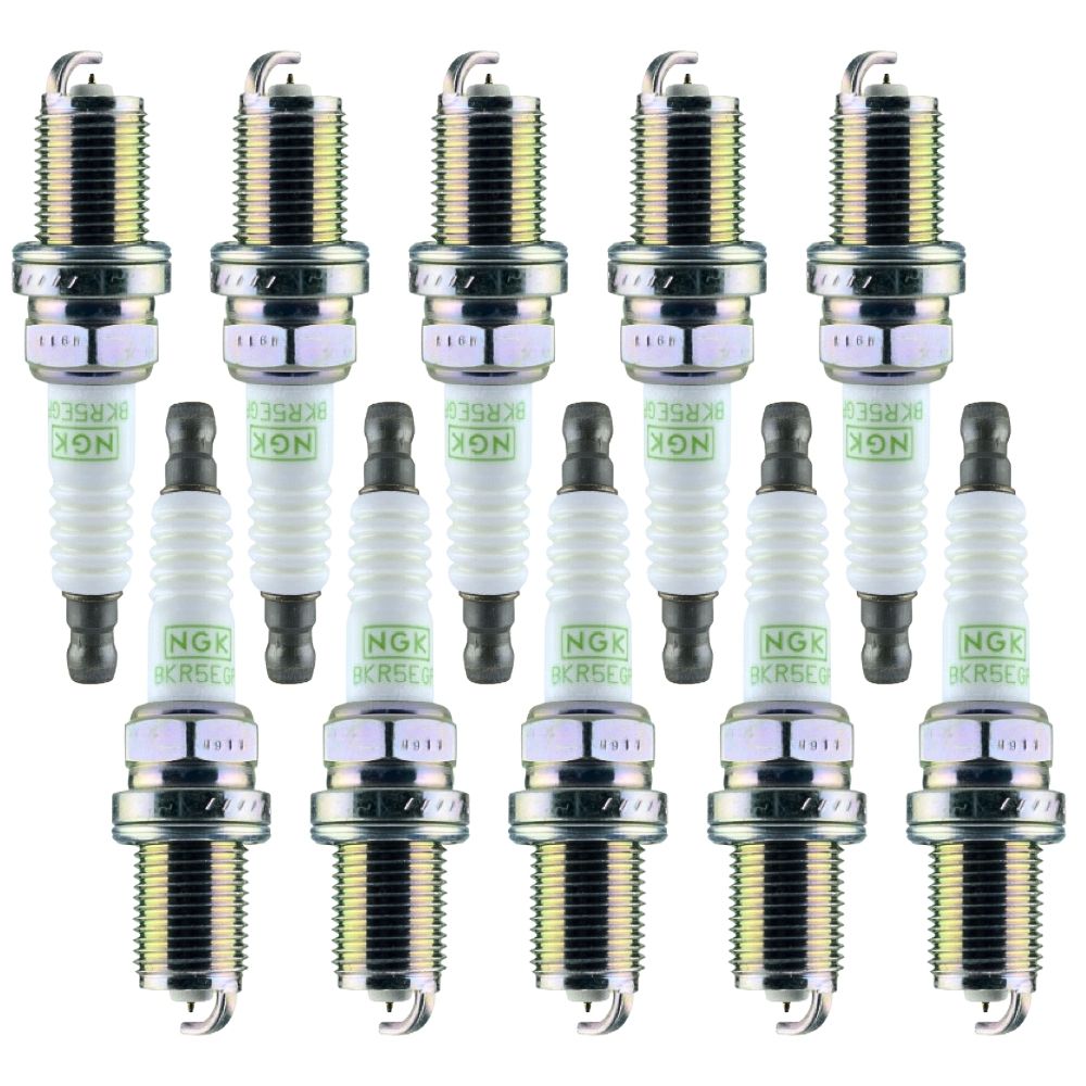 10 Unidades Bujía autommotriz NKG G-POWER para Platina, Neon Karlen BKR6EGP Calibración 0.40Pulgadas / 1.0 mm Color plata y Blanco