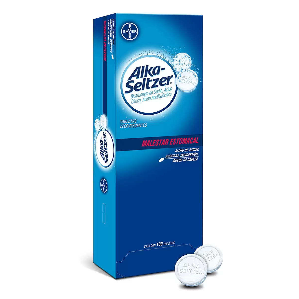 Alka Seltzer 100 Tabletas Efervescentes