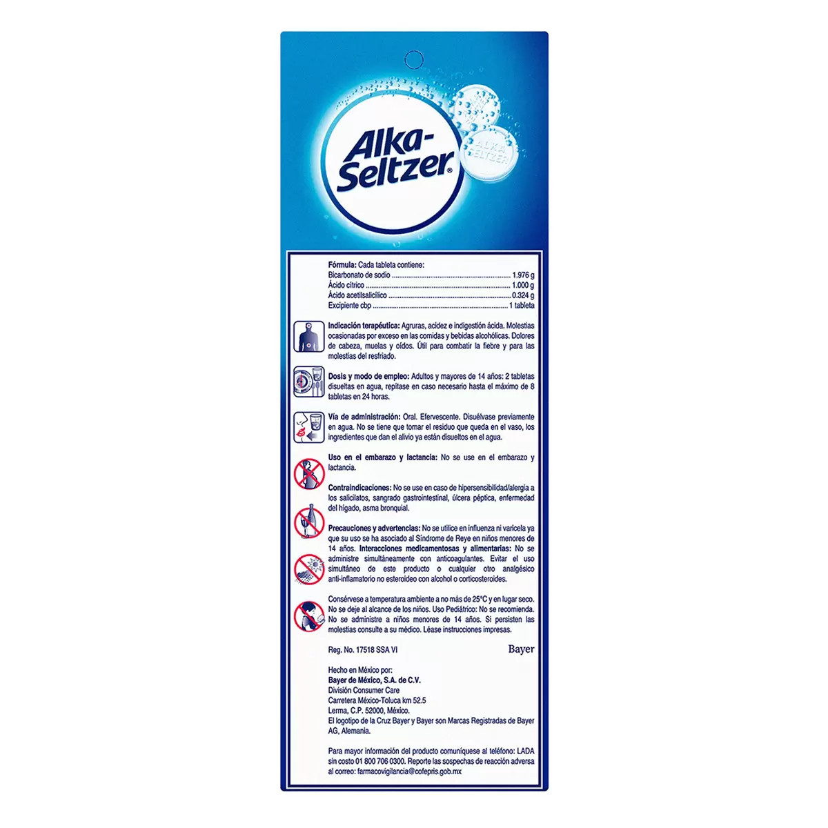 Alka Seltzer 100 Tabletas Efervescentes