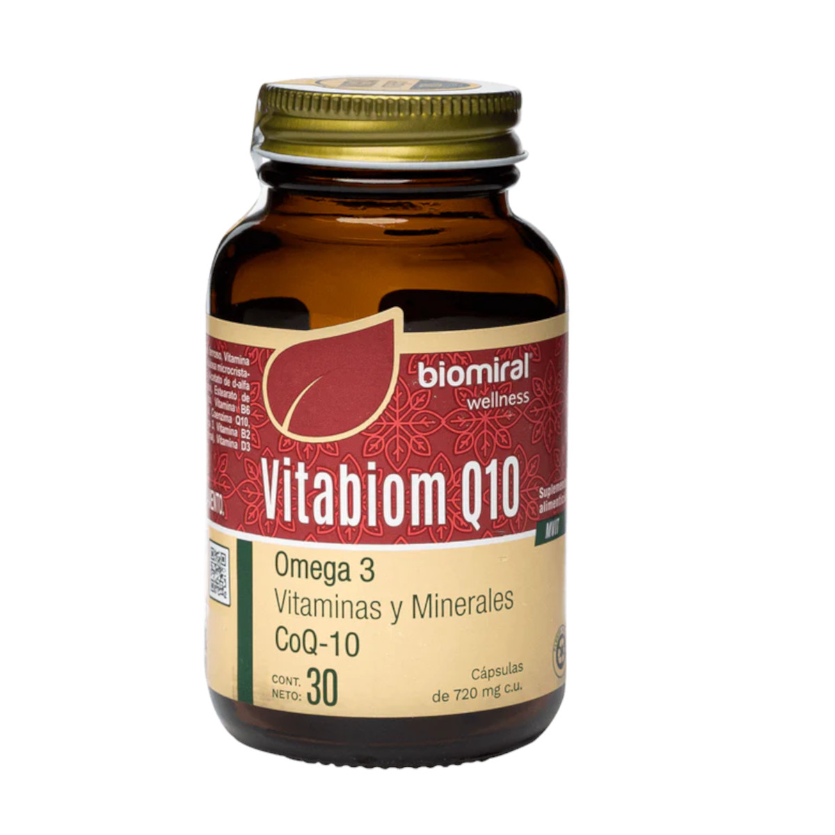 VITABIOM Q10 Cápsulas C/ 30, Omega 3 Vit B3 Calcio Cintrona