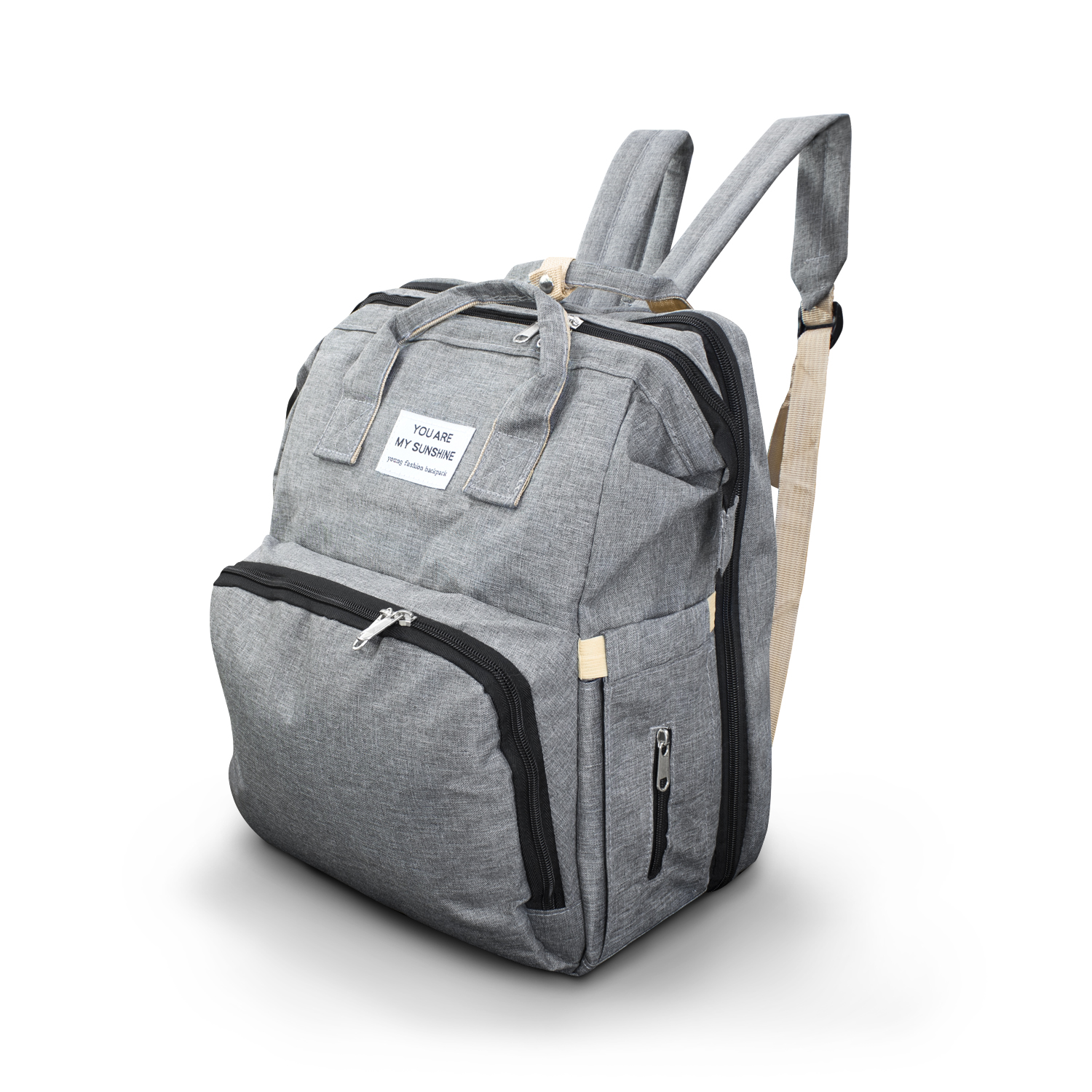 Mochila Pañalera cambiador Multifuncional en color Gris