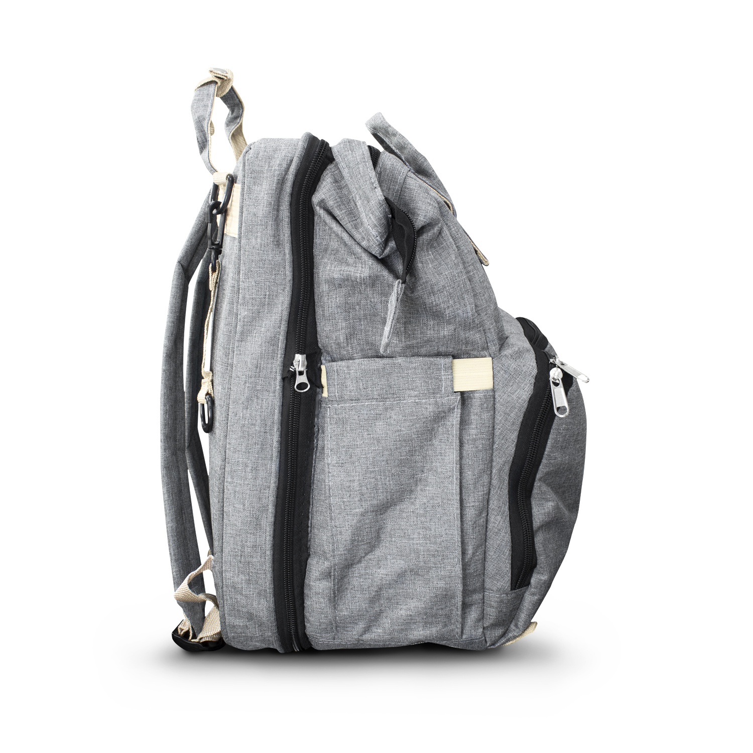 Mochila Pañalera cambiador Multifuncional en color Gris