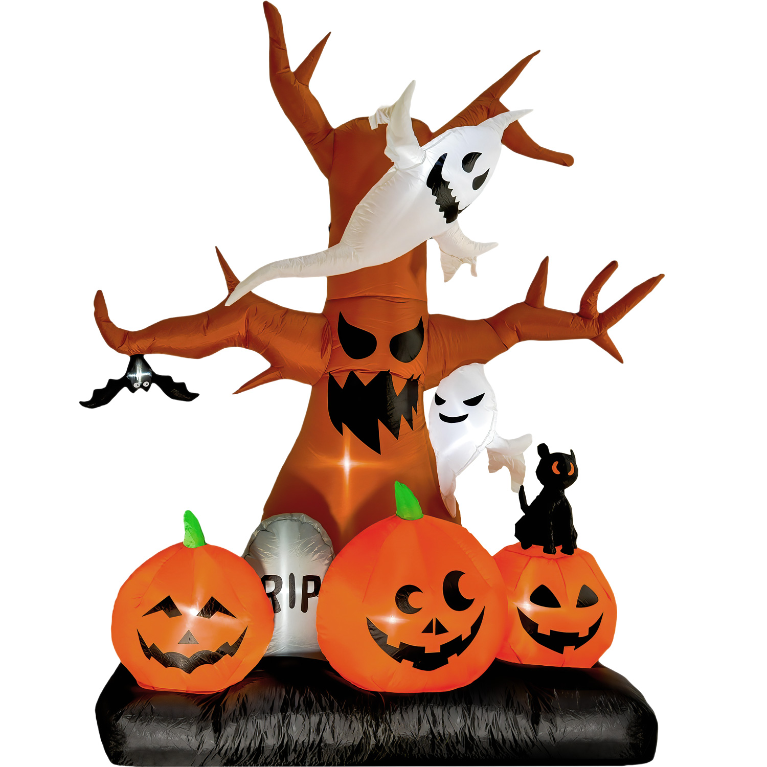 Inflable Halloween Arbol Embrujado Tumba Luz Led 254 Cm.