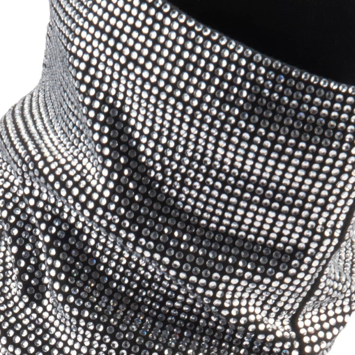 Botas plateadas marca Belinda Peregrin, con pedrería y arruga en tubo, mod. 1087849