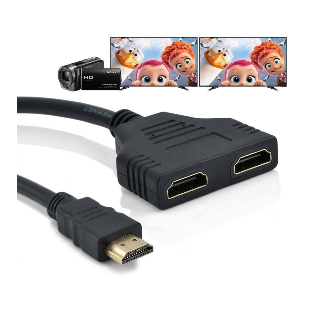 Cable divisor HDMI conmutador vídeo HD adaptador pc consolas portátil  pantalla TV negro lap