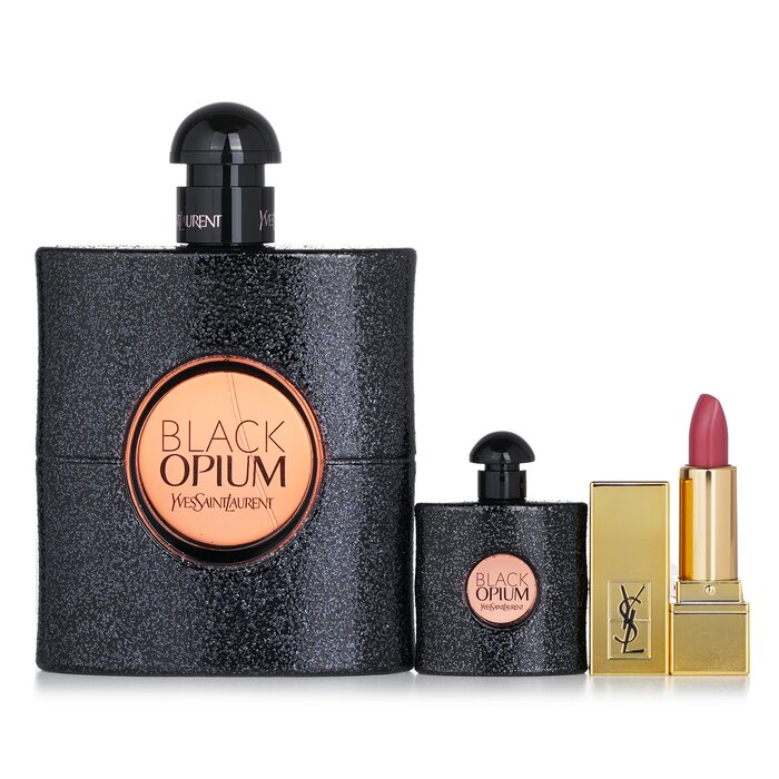 Set Yves Saint Laurent Black Opium Eau De Parfum 3pz Dama