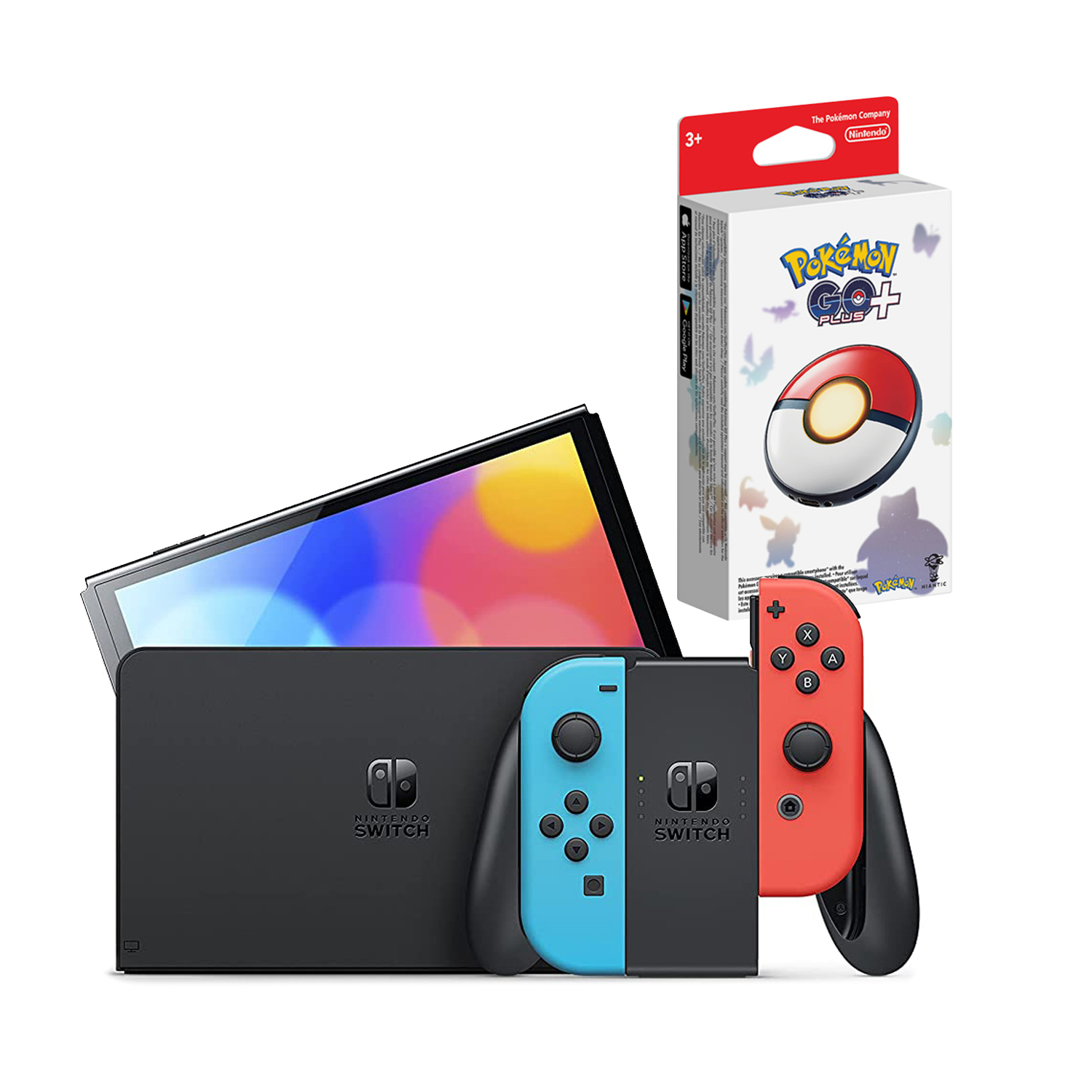 NINTENDO SWITCH OLED 64GB NEON AZUL / ROJO MÁS POKEMON GO+