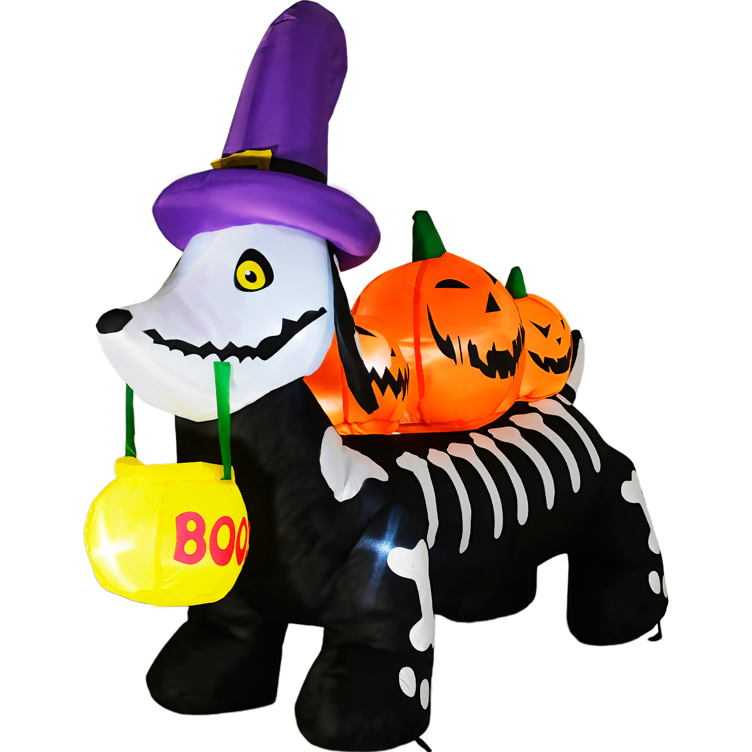 Inflable Halloween Perro Salchicha Embrujado Led 160 Cm