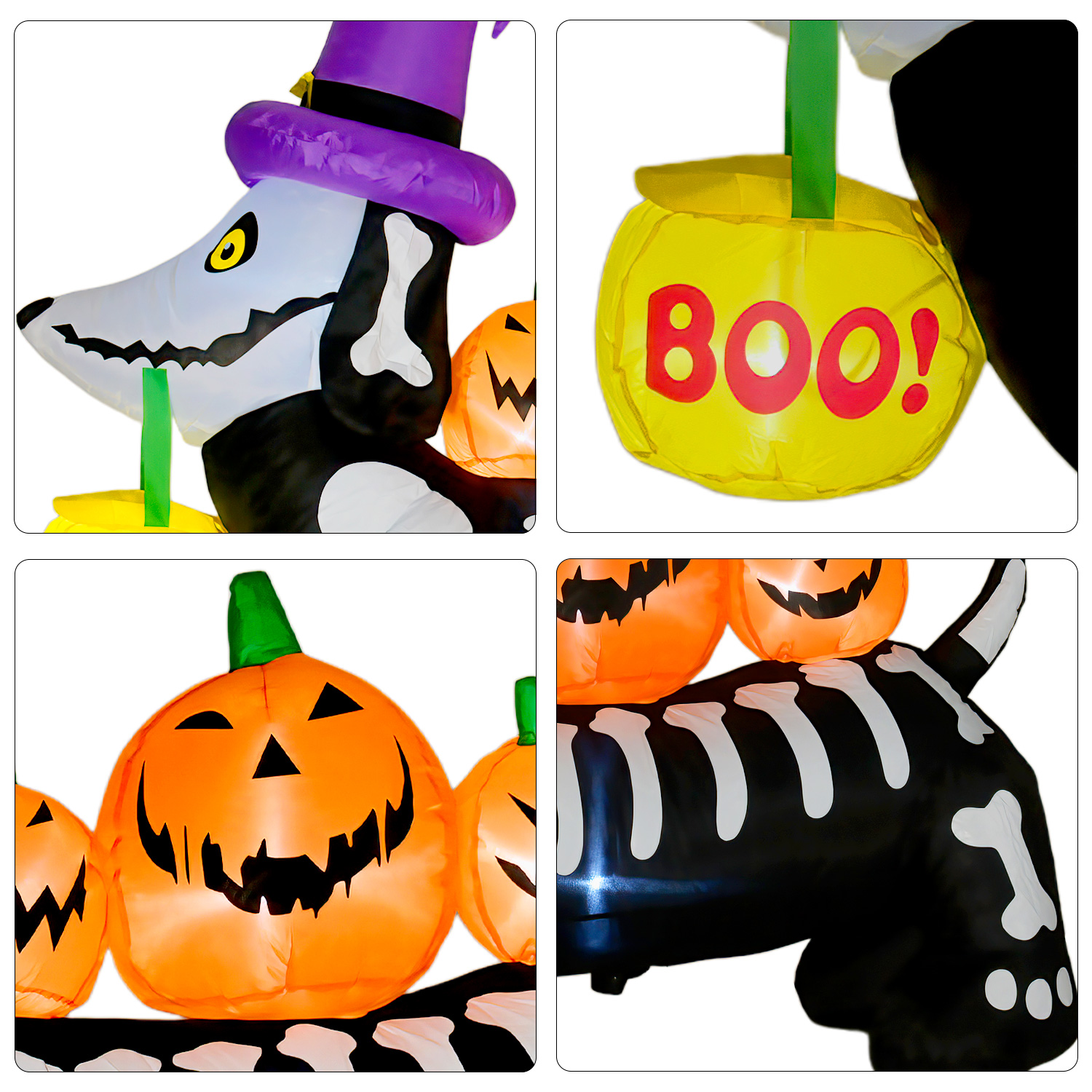 Inflable Halloween Perro Salchicha Embrujado Led 160 Cm