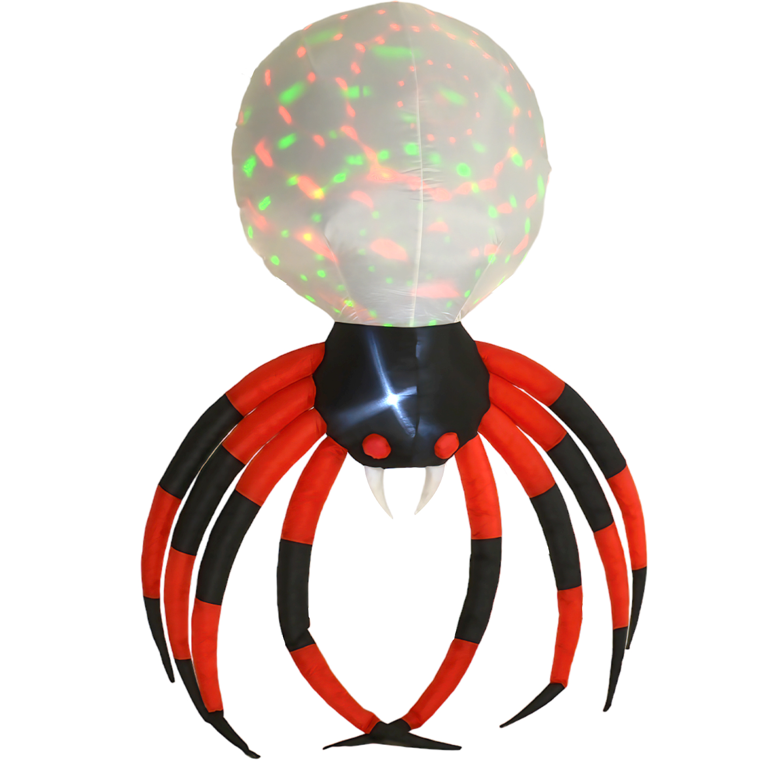 Inflable Halloween Araña Gigante Spider Luz Led 2.3 Mts negro/rojo