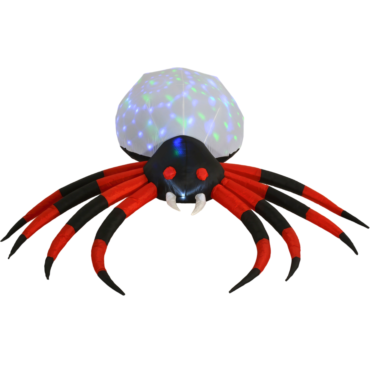 Inflable Halloween Araña Gigante Spider Luz Led 2.3 Mts negro/rojo