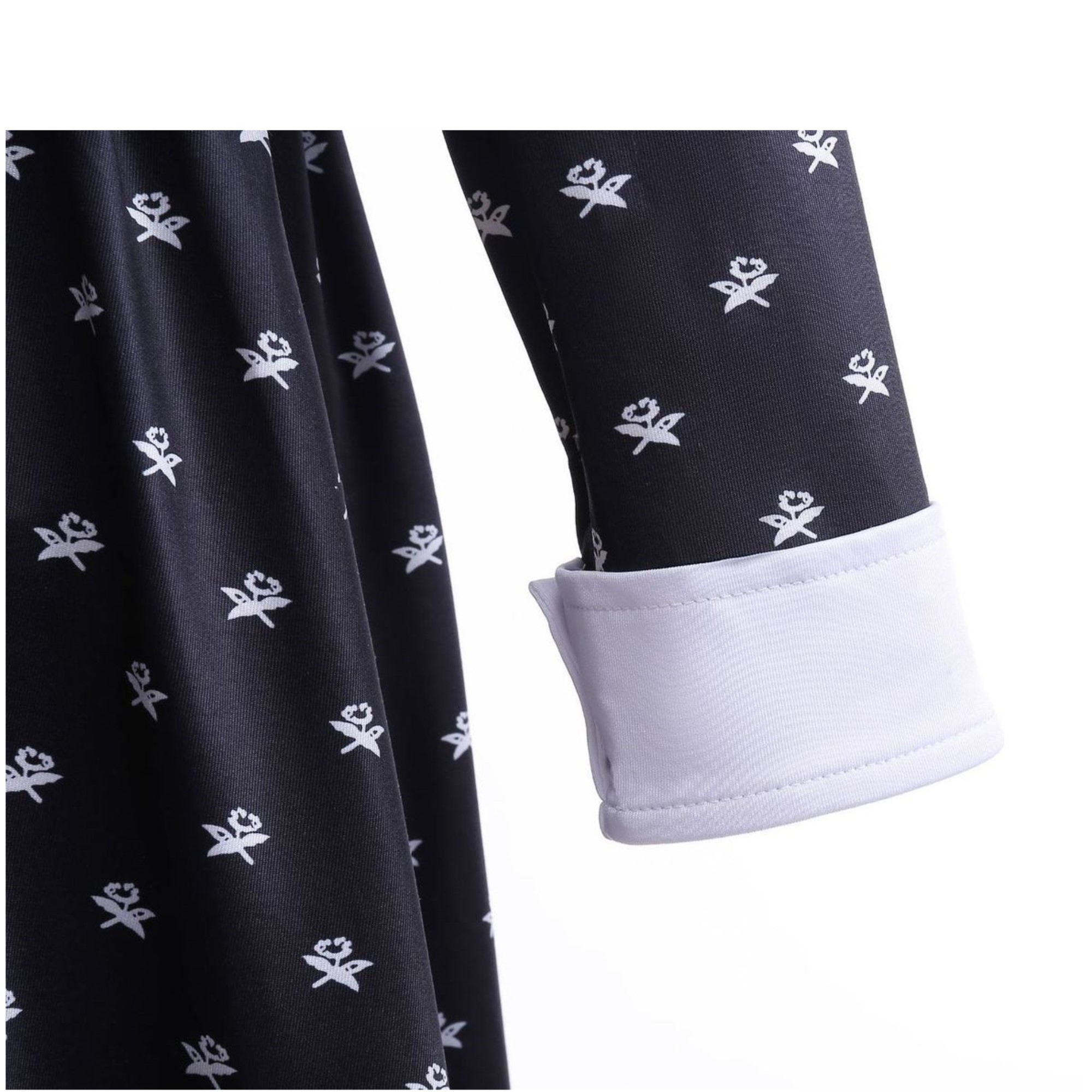 Disfraz alusivo a la historia de Merlina Vestido Manga Larga Con Estampado 