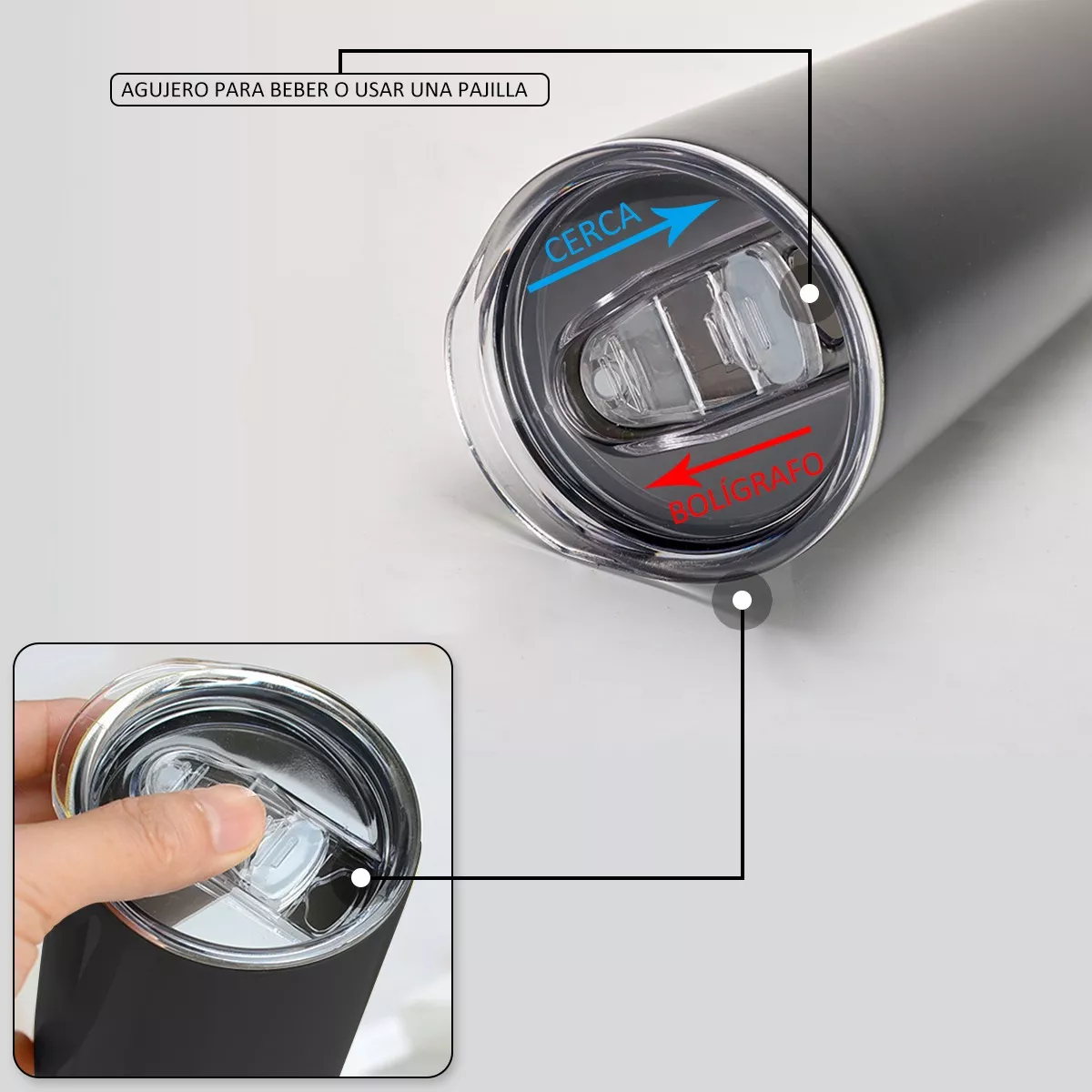 Vaso 20oz Termo De Acero Inoxidable Frío Calor 600ml Negro