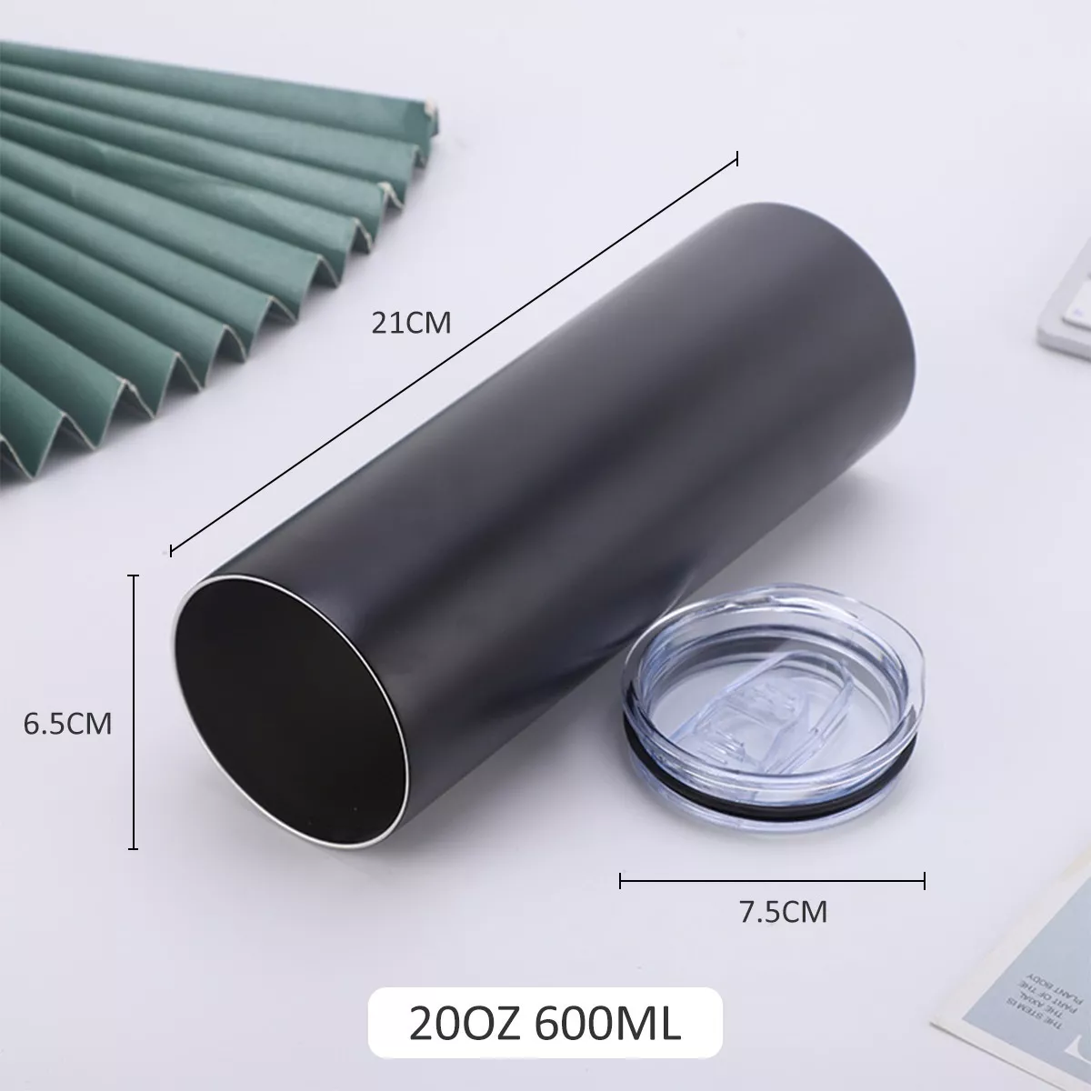 Vaso 20oz Termo De Acero Inoxidable Frío Calor 600ml Negro