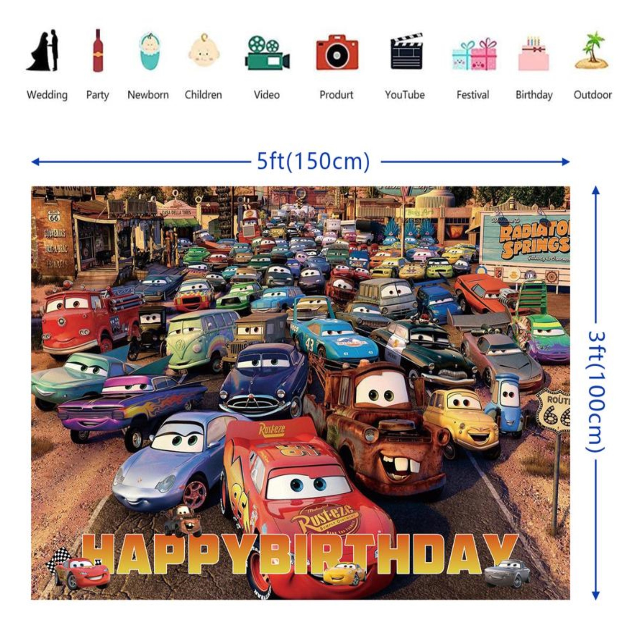 Globos De Cumpleaños Decoración Kit De Fiesta de CARS 