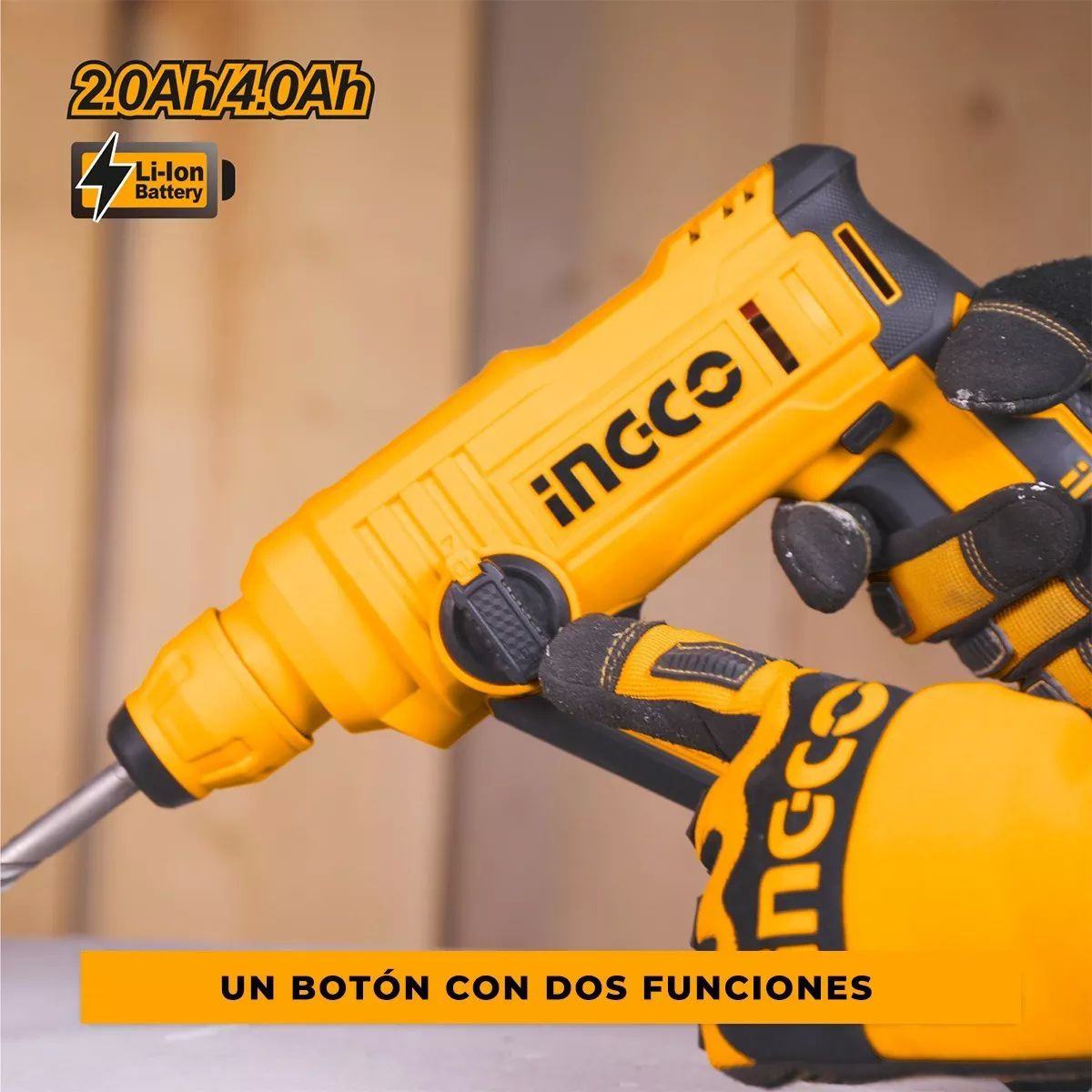 Rotomartillo Sds Plus 20V 0-900Rpm 0-5100Gpm Ingco Crhli1601