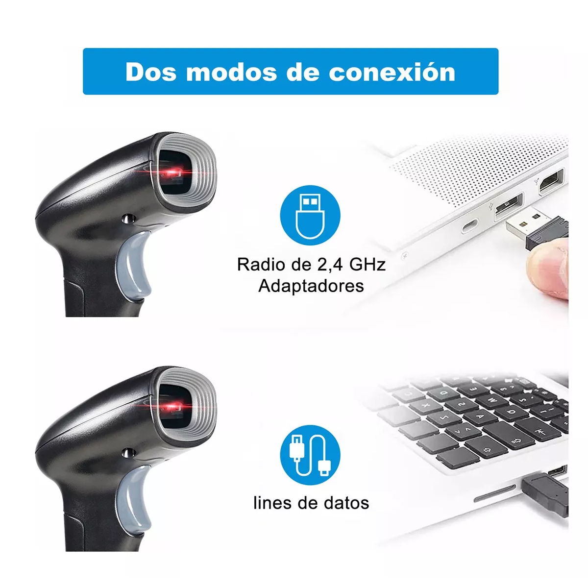 Lector De Código De Barras 1d/2d Lector Qr Inalámbrico