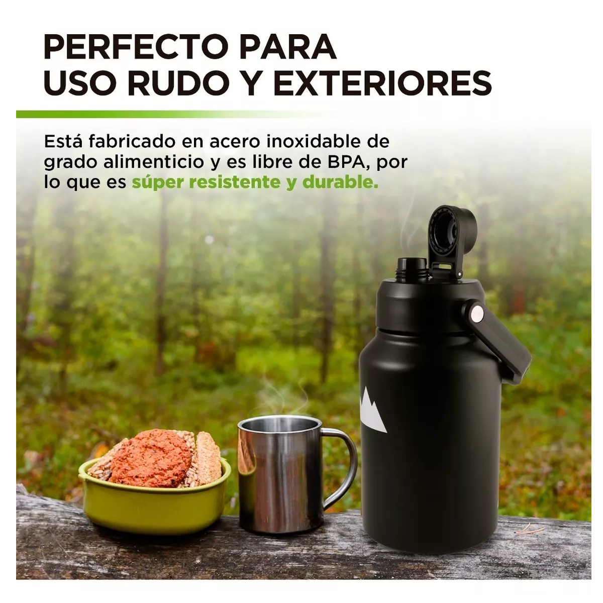 Termo Acero Inoxidable Doble Pared Extra Grande 1.89 Litros Color Negro