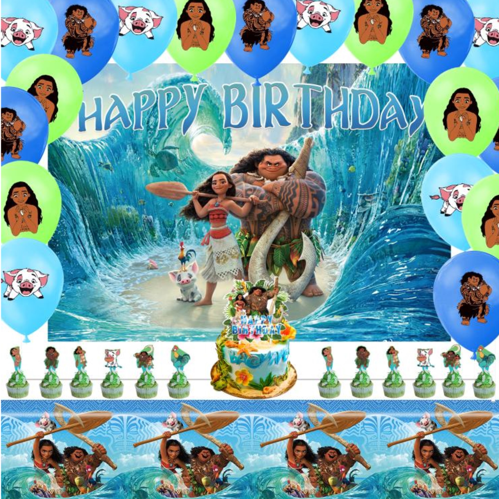 Globos De Cumpleaños Decoración Kit De Fiesta MOANA
