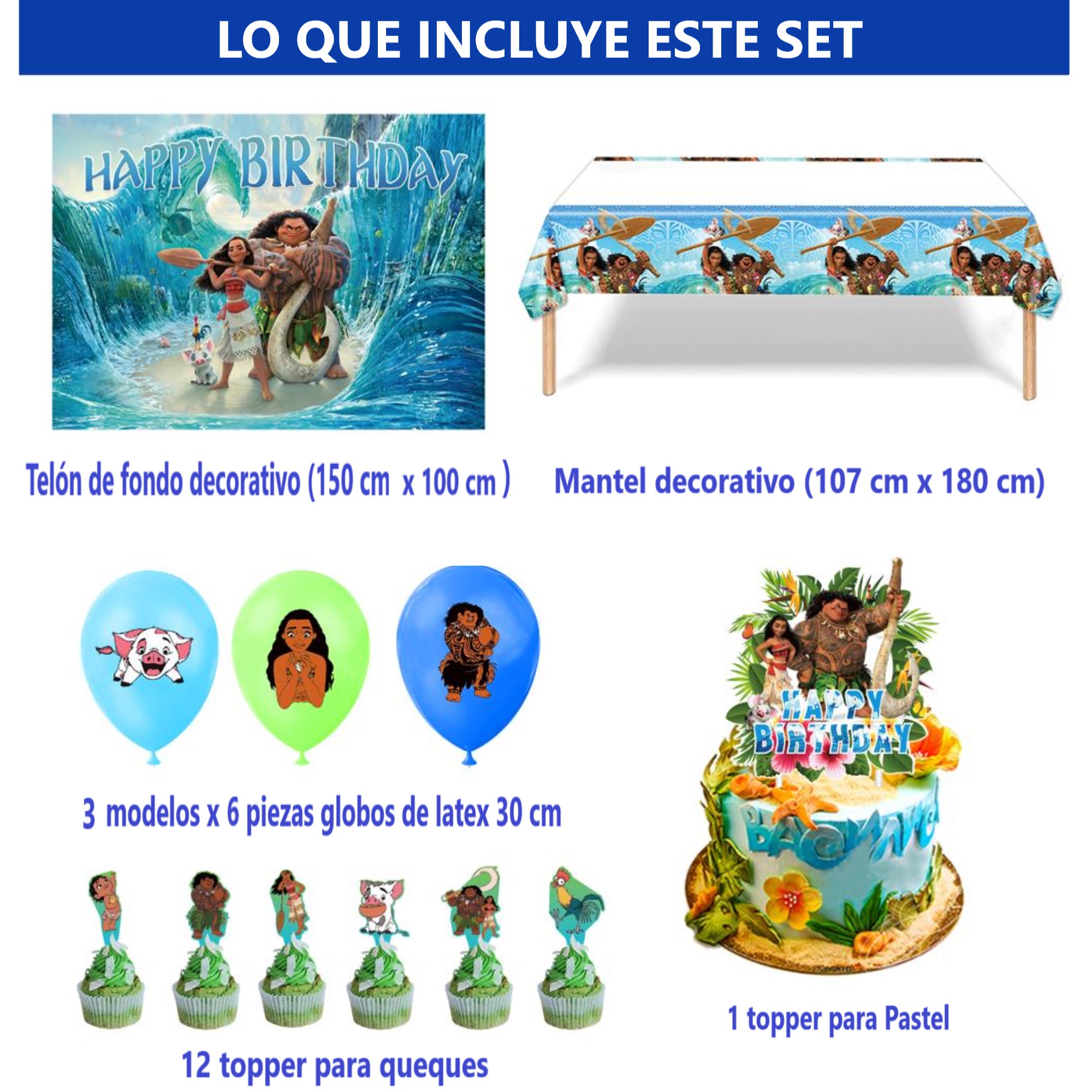 Globos De Cumpleaños Decoración Kit De Fiesta MOANA