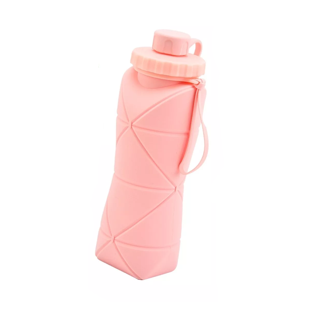 Botella Agua Plegable Silicon Viaje Oficina Fitness Vaso Rosa