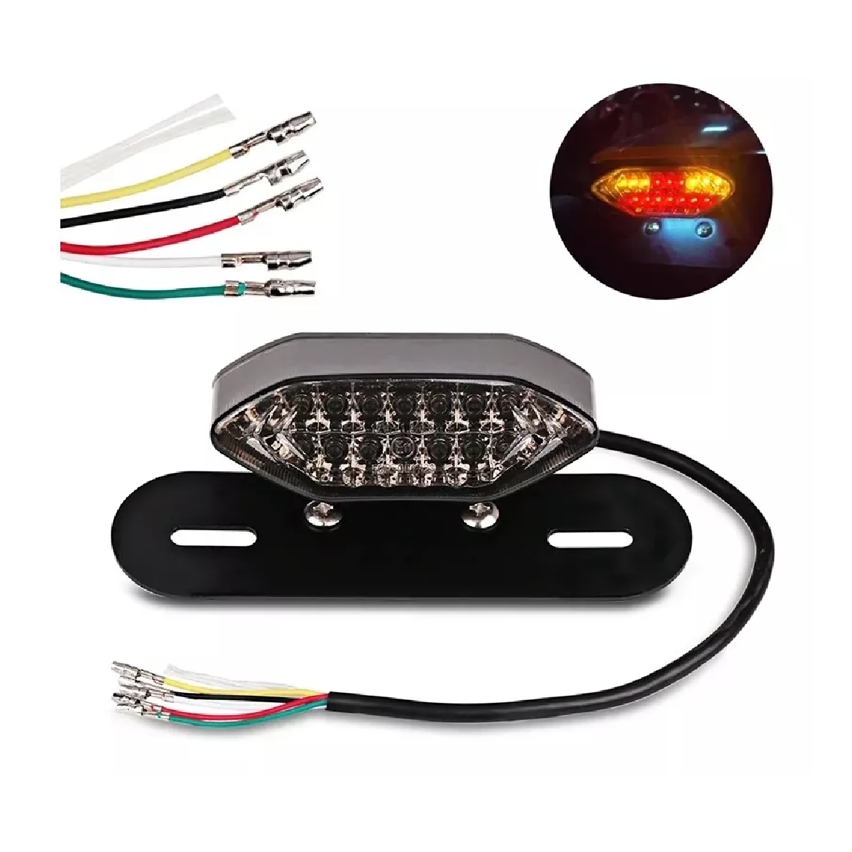 Luz De Freno Stop Led Motocicleta Placa Moto Direccionales