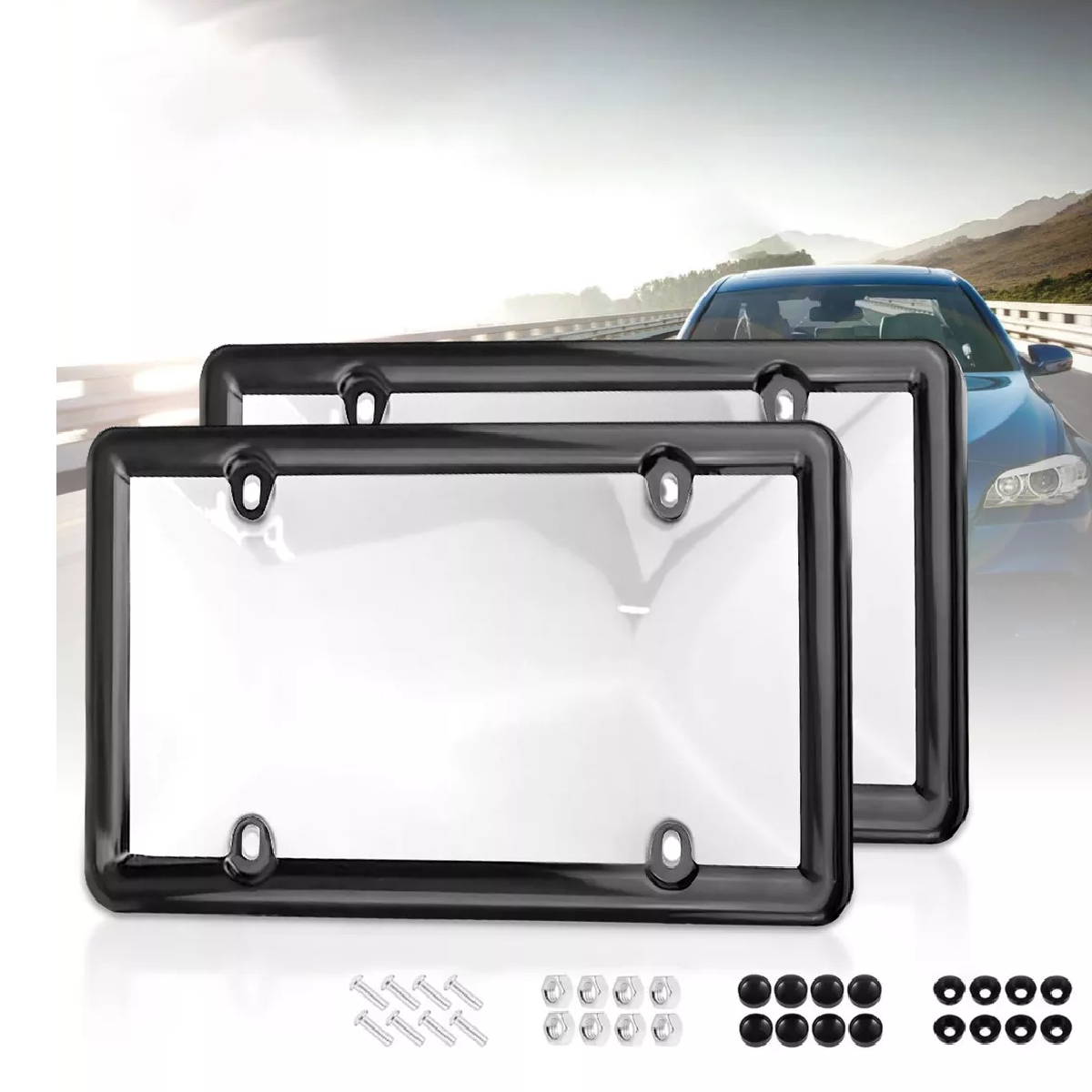 Par 2 Pzs Porta Placas De Resistente Uv Para Todos Los Coche