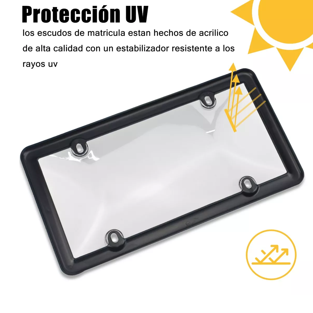 Par 2 Pzs Porta Placas De Resistente Uv Para Todos Los Coche