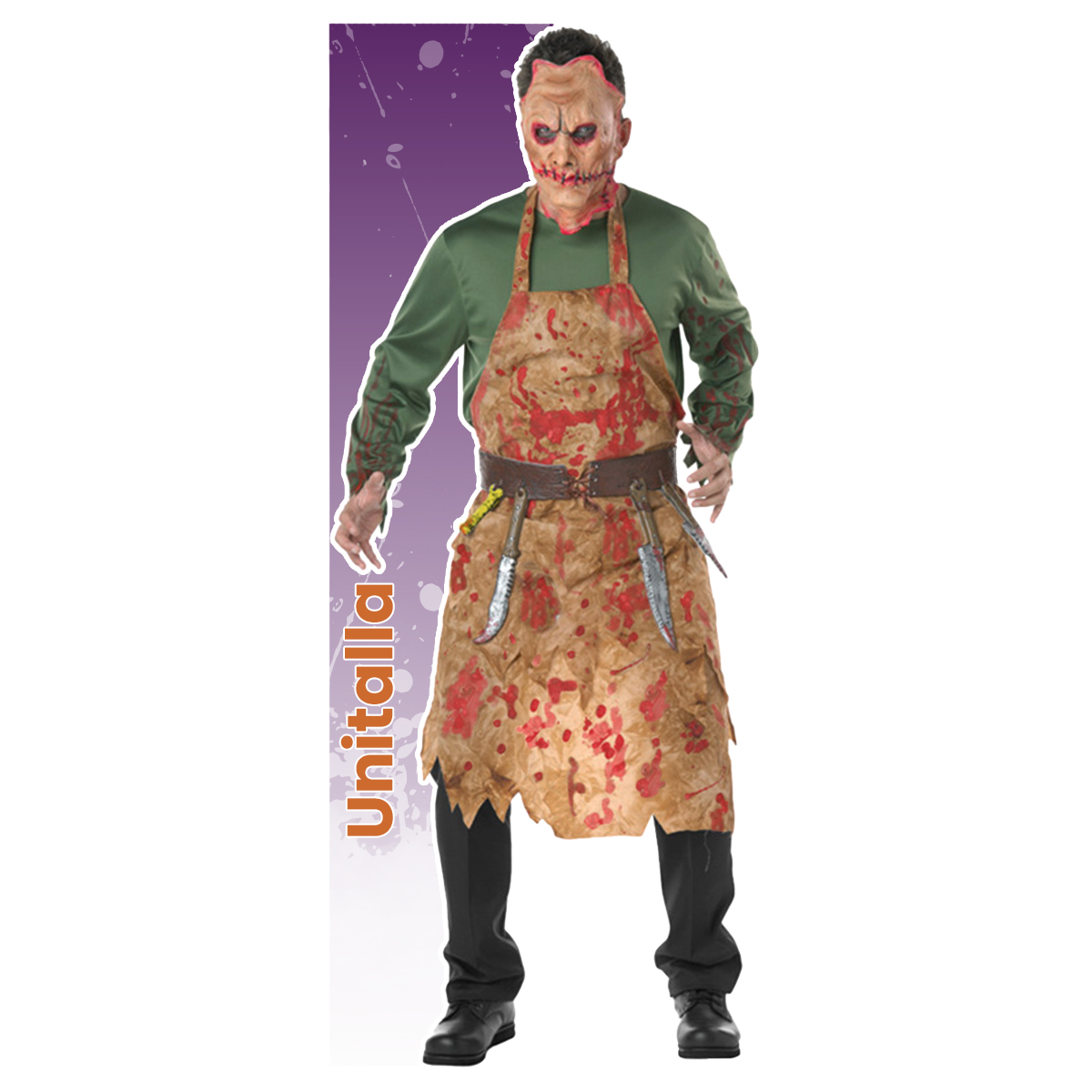 Disfraz de Halloween carnicero de tela fiesta disfraces día de muertos unitalla adulto
