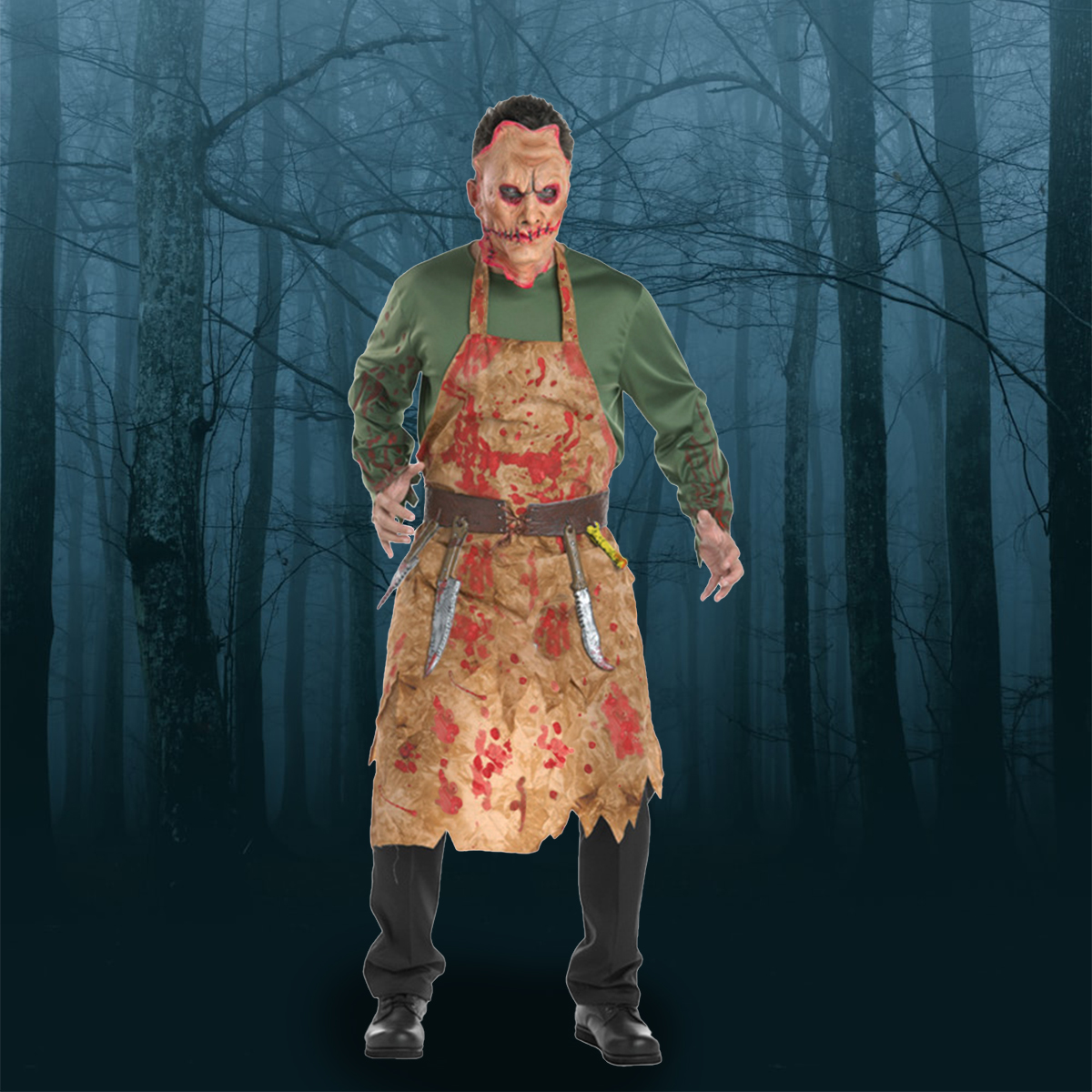 Disfraz de Halloween carnicero de tela fiesta disfraces día de muertos unitalla adulto