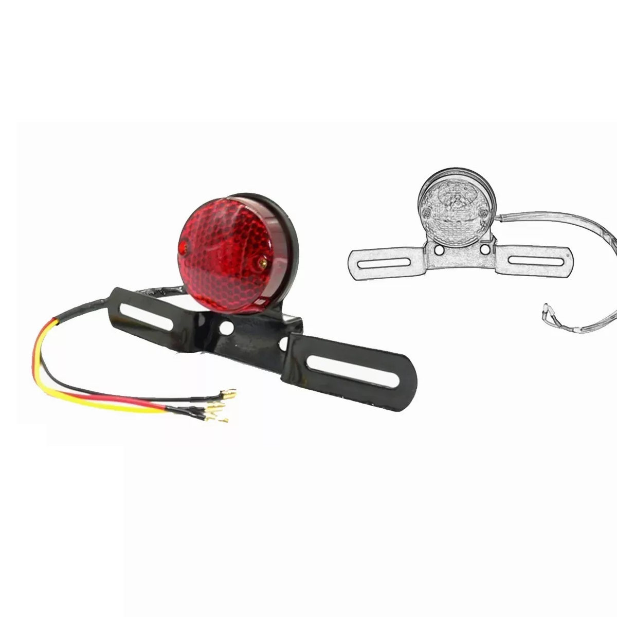 Stop Porta Placa Luz De Freno Moto Racer Universal Led