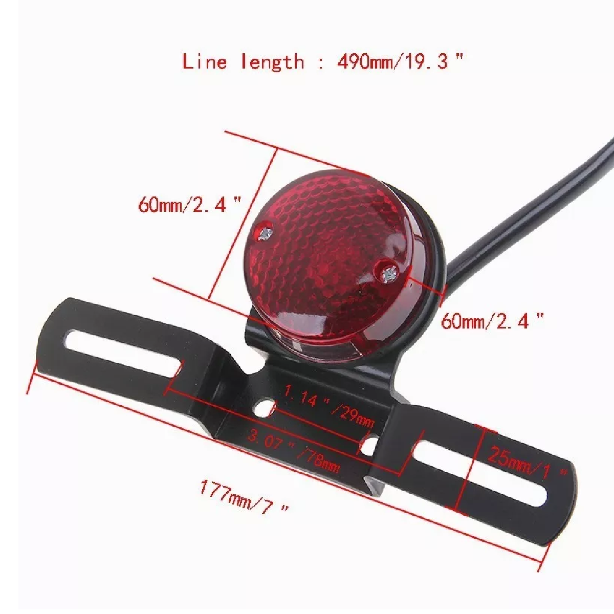 Stop Porta Placa Luz De Freno Moto Racer Universal Led