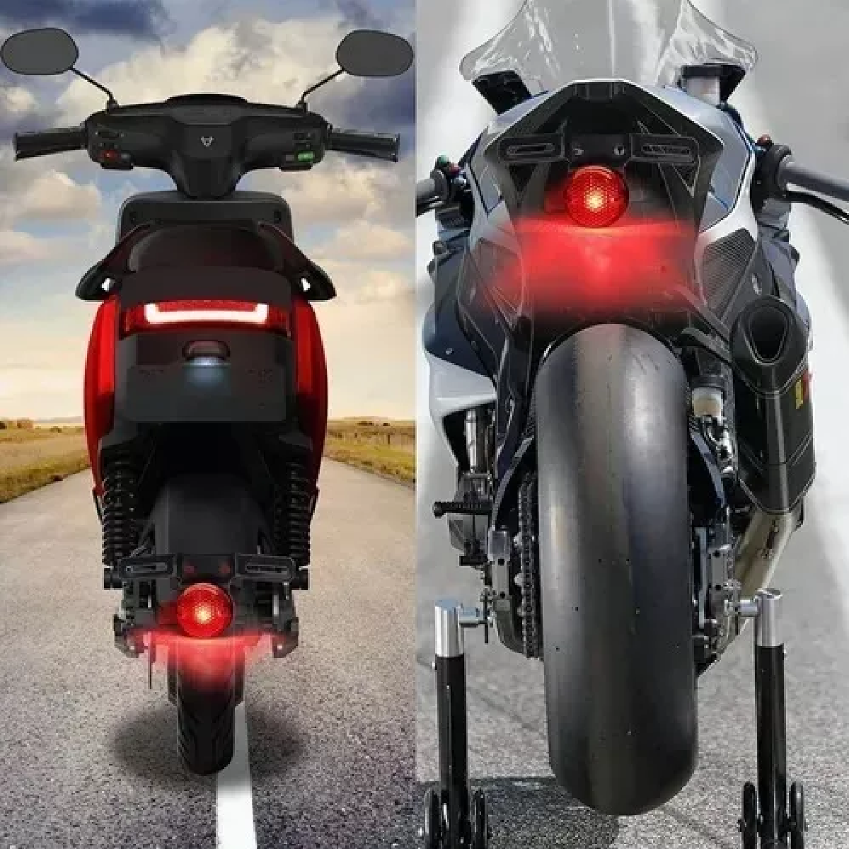 Stop Porta Placa Luz De Freno Moto Racer Universal Led