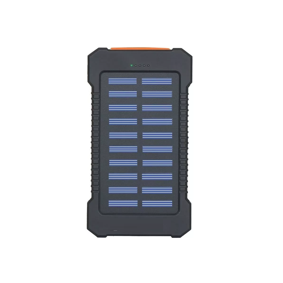 Solar Power Bank Portatil 12000mah Dual Puerto Con Linterna Naranja