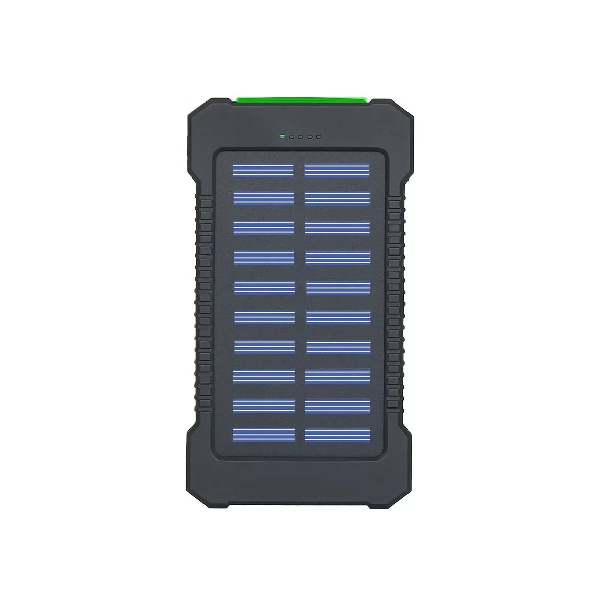 Solar Power Bank Portatil 12000mah Dual Puerto Con Linterna Verde