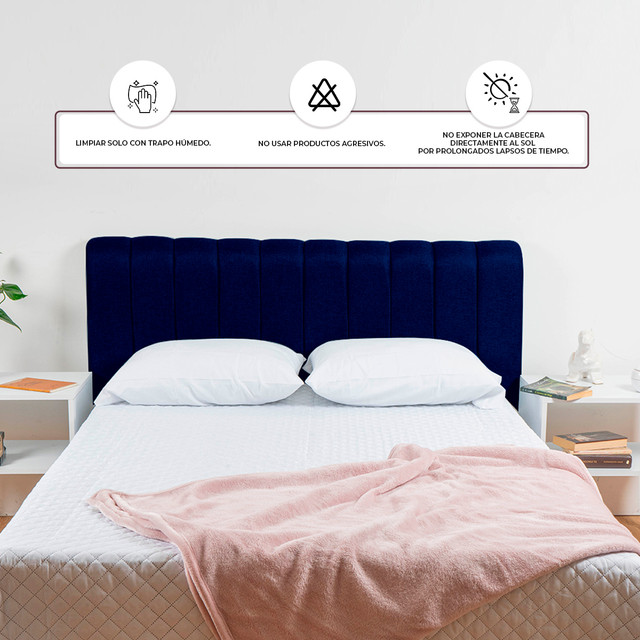 Cabecera Atlas Mod Malta Matrimonial Azul Marino