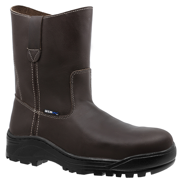 Bota de Seguridad WSM tipo Ropper. Ergonómica con casquillo de Policarbonato. Zapato de Trabajo tipo Petrolera. Es un calzado Industrial muy antiderrapante. Est. Ropper