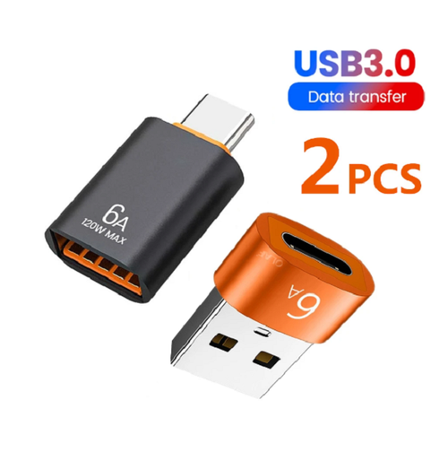 Adaptador Cable USB C Hembra a USB 3.0 Macho 2-Pack,Conector USB Tipo A 3.1  Doble Cara 5 Gbps Gen 1 para Cargador ,iPhone 11 12 14 Pro Mini iPad Air 4  10