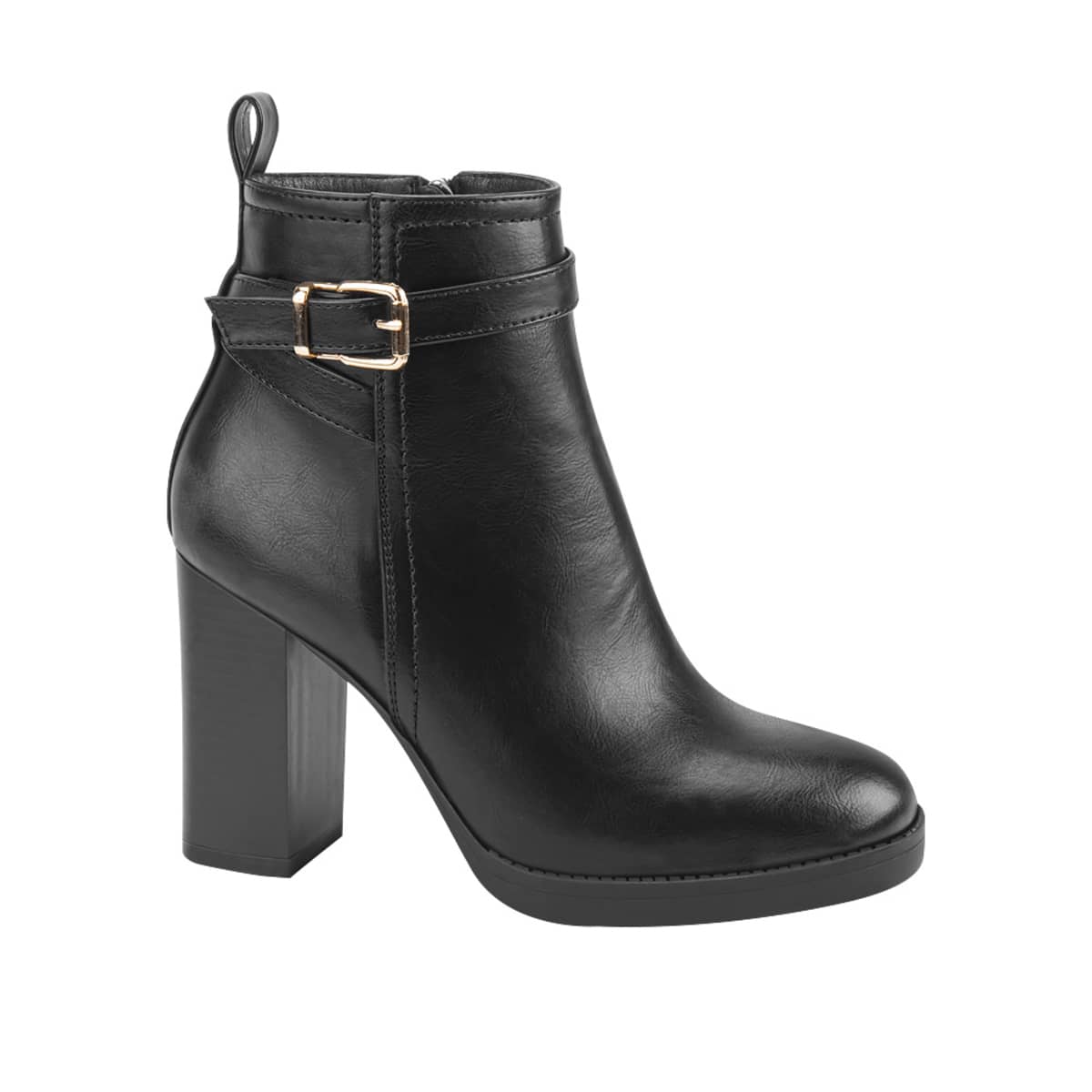 Botas de vestir color negro Sao Paulo con tacón ancho y punta cuadrada, mod. 1087833