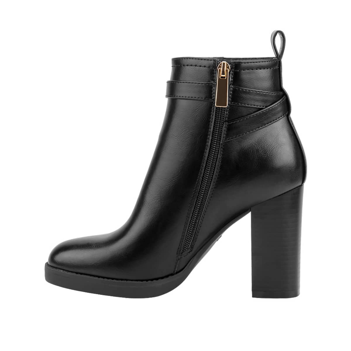 Botas de vestir color negro Sao Paulo con tacón ancho y punta cuadrada, mod. 1087833