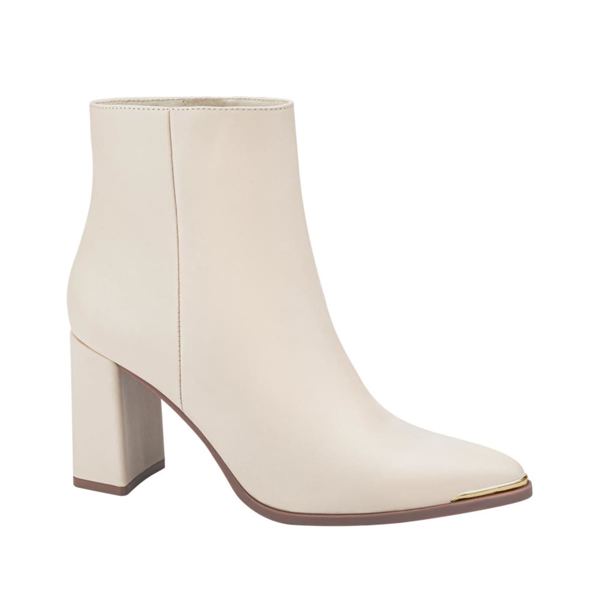 Botas marca Schatz color beige puntales con placa met lica en punta mod. 1044116