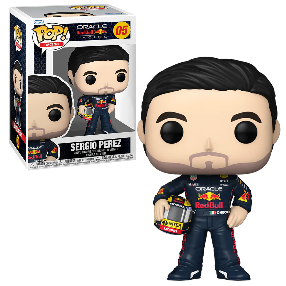 Funko Pop Checo Perez Con Casco #05 Exclusivo Formula 1 Red Bull Racing Original